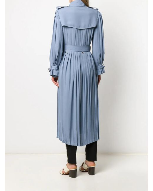 Valentino Garavani Blue Pleated Trench Coat