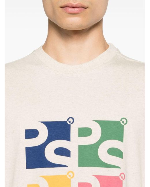 T-shirt en coton mélangé à logo imprimé PS by Paul Smith pour homme en coloris Gray