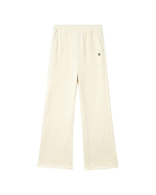 Chocoolate White Corduroy-Effect Wide-Leg Trousers