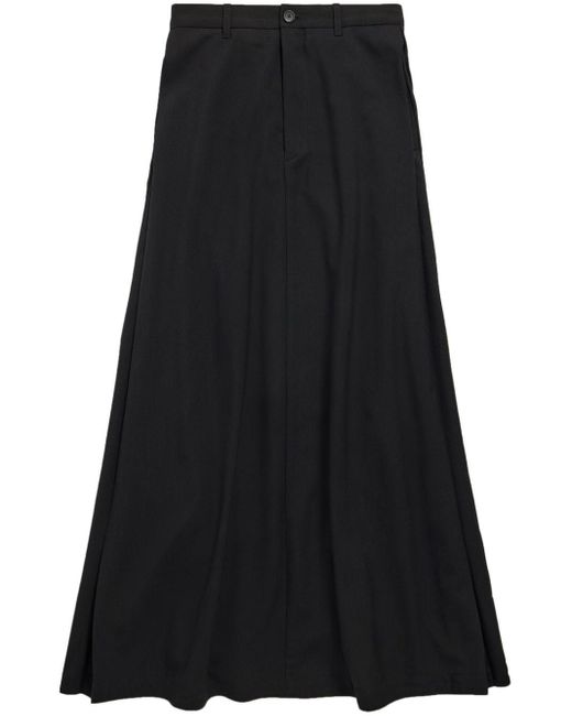 Falda larga con pliegues Balenciaga de color Black