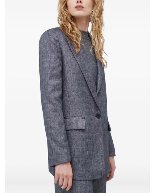 Bruuns Bazaar Blazer Met Enkele Knoop in het Gray
