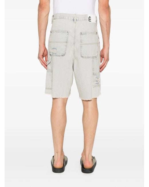 Etudes Studio White Distressed Pocket Shorts