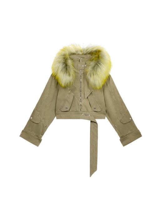 Blumarine Green Hooded Jacket