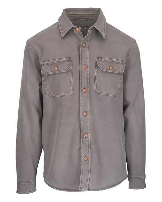 Faherty Brand Gray Flap-Pockets Shirt Jacket for men