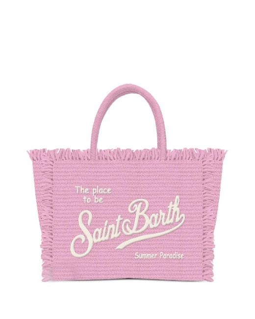 Mc2 Saint Barth Pink Frayed Tote Bag