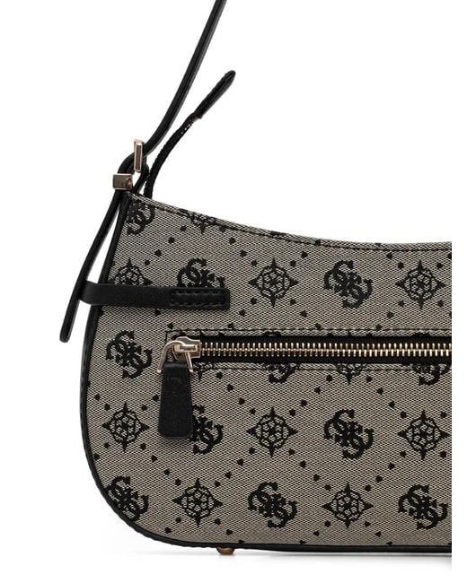 Guess Black Monogram Zip Tote