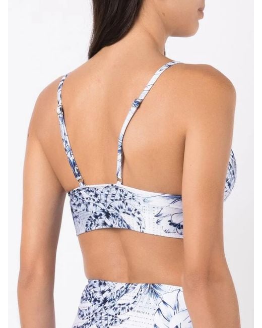 Lygia & Nanny Blue Palm-Tree Print Bralette Top