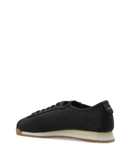 Lacoste Black Baskets En Cuir