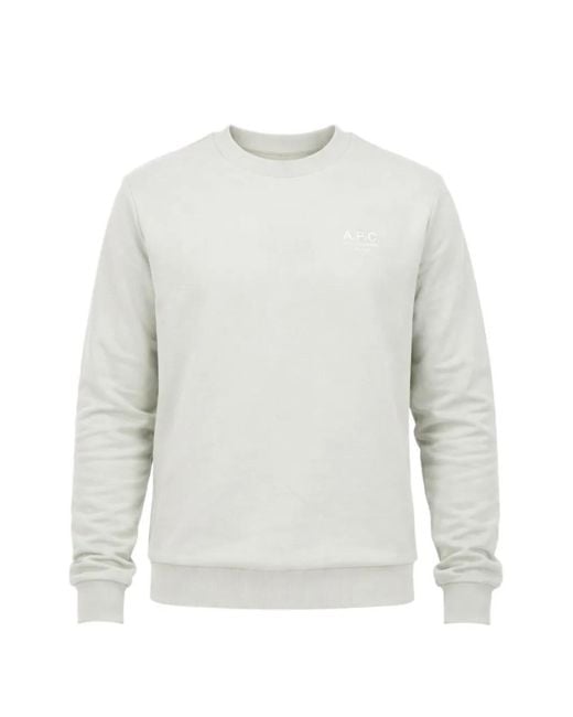 A.P.C. White Rue Madame Logo-Detail Sweatshirt for men