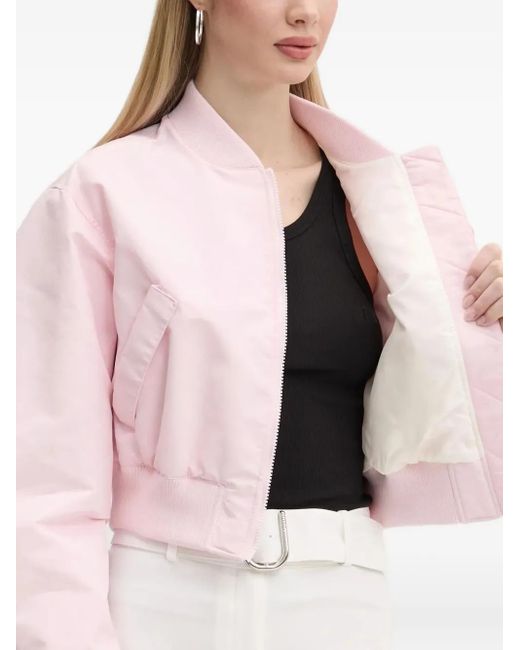 HUGO Pink Smiley-Face Pocket Bomber Jacket