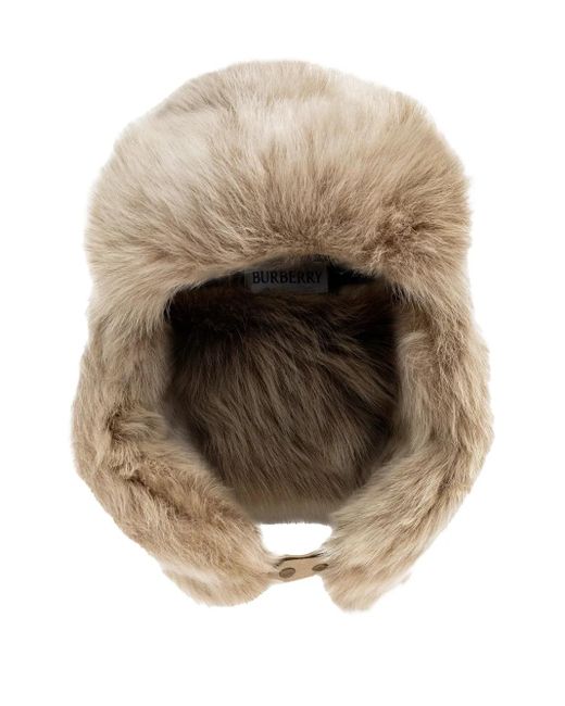 Burberry White Shearling Hat for men