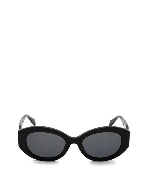 Blumarine Black Oval-Frame Sunglasses