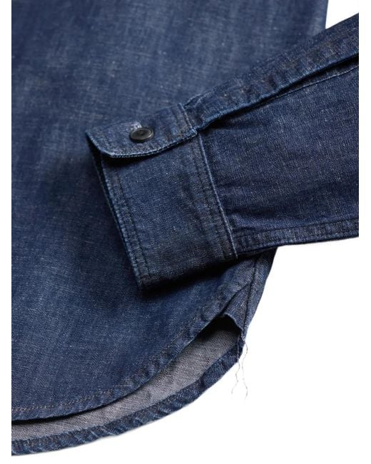 RRL Blue Buttoned Shirt for men