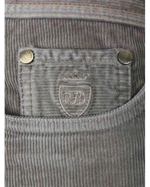 richard j. brown Gray Corduroy-Ribbed Jeans for men