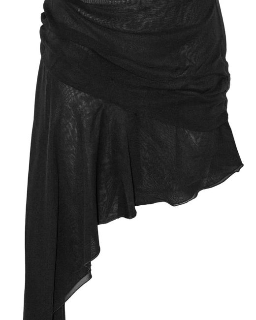 ANDAMANE Black Asymmetrical Mini Skirt