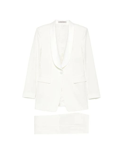 Traje con cuello esmoquin Tagliatore de color White