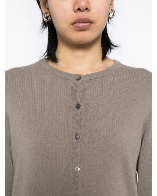 N.Peal Cashmere Olivia ラウンドネック カーディガン Gray