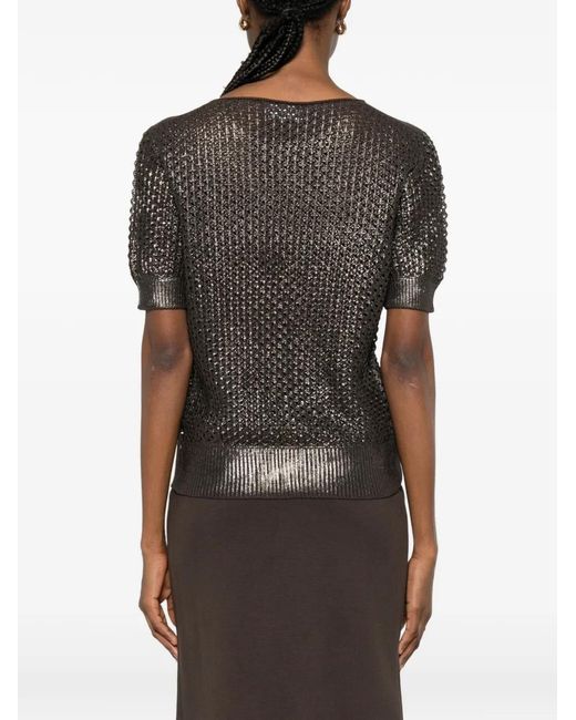 AROVESCIO Gray Short-Sleeve Top