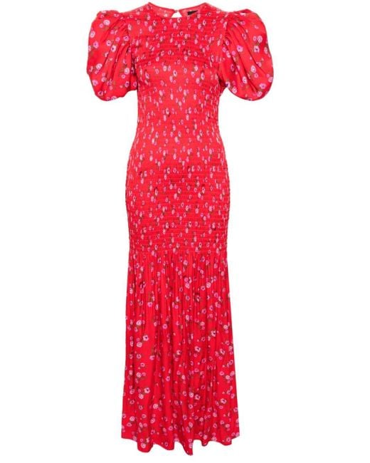 ROTATE BIRGER CHRISTENSEN Red Floral-print Dress