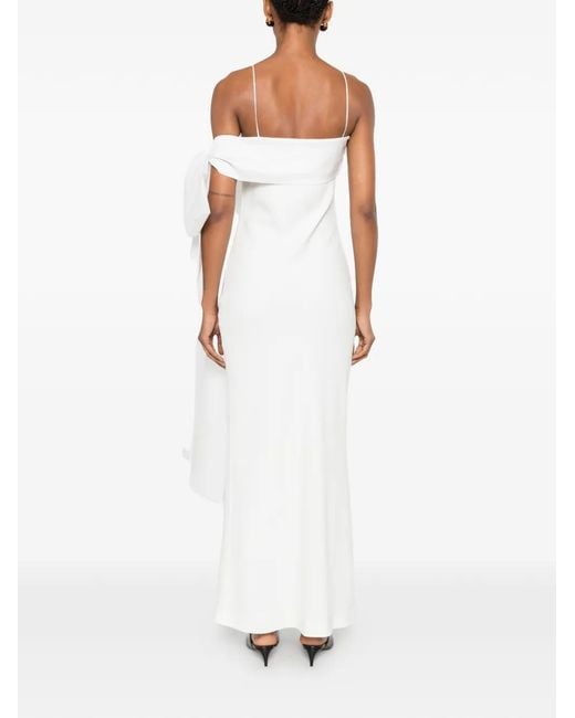 BERNADETTE White Bart Bow-Detail Dress
