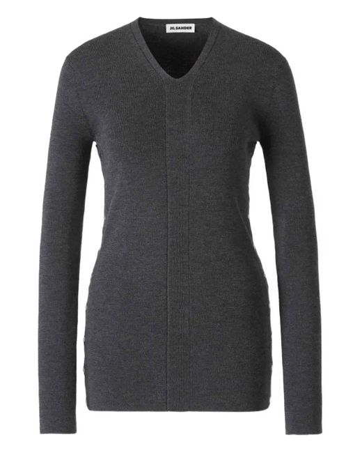 Jil Sander Vネック セーター Black