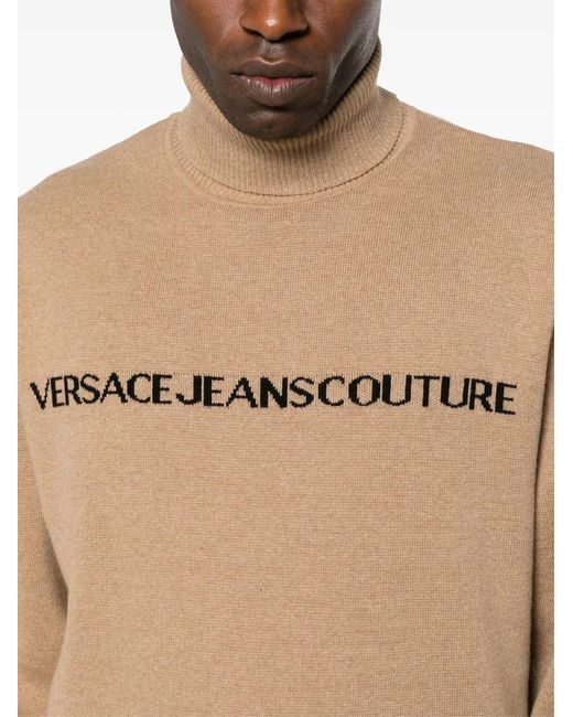 Versace Jeans Couture Natural Turtleneck Sweater for men