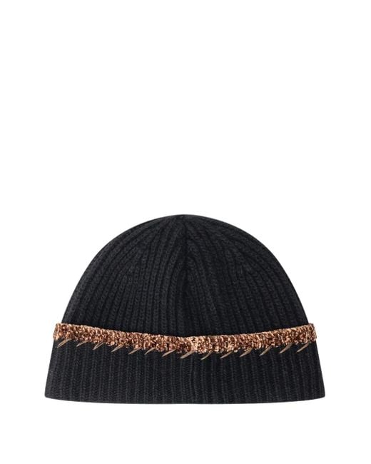 Marni Blue Ribbed Trim Beanie for men