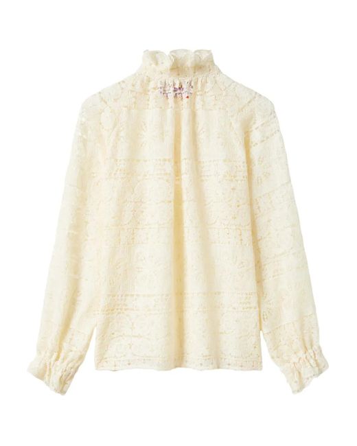 LaDoubleJ White Ruffled Blouse