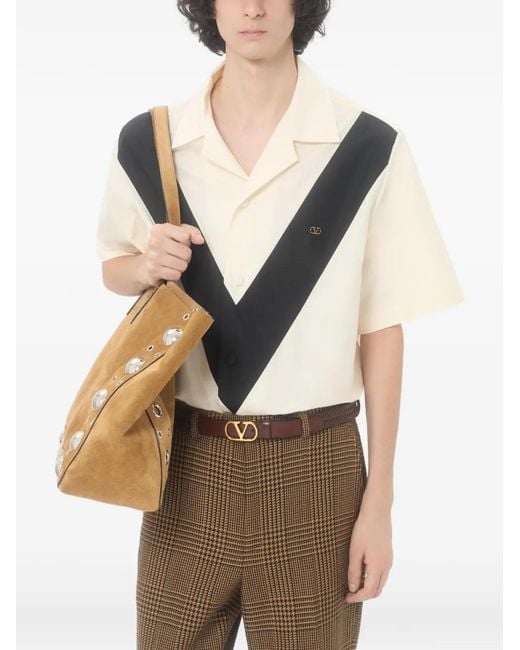 Valentino Garavani Natural Cotton Bowling Shirt for men