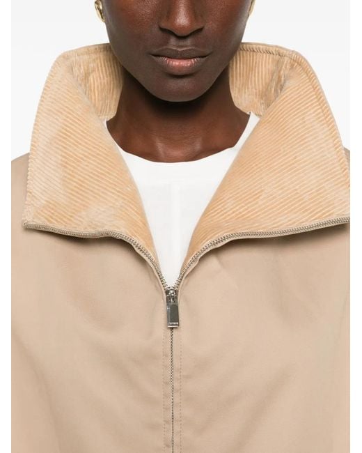 Totême  Natural Corduroy-Collar Zip-Up Jacket