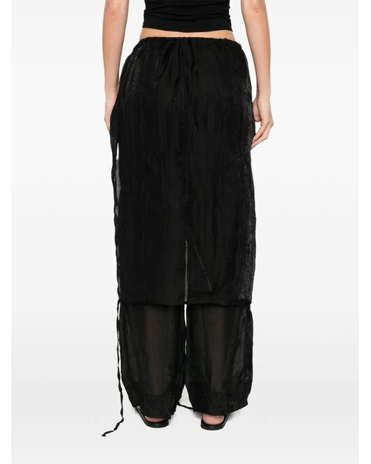 LA PISCINE Black Drawstring Trousers