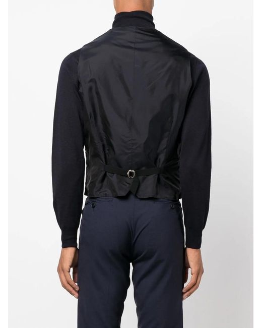 Tagliatore Black Single-breasted Waistcoat for men