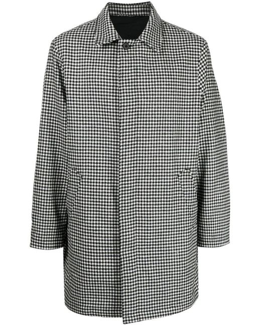 The Power for the People Gray Wool Dogtooth Pattern Coat for men