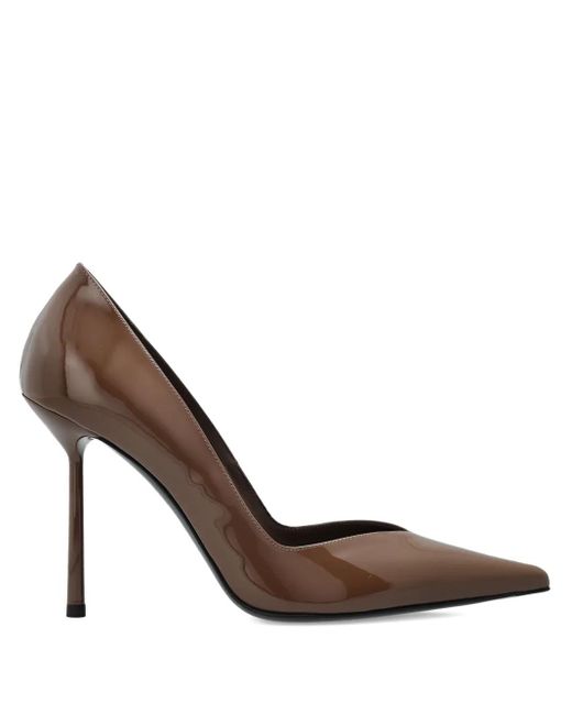 Le Silla Brown Leather Pointed-Toe Heeled Pumps