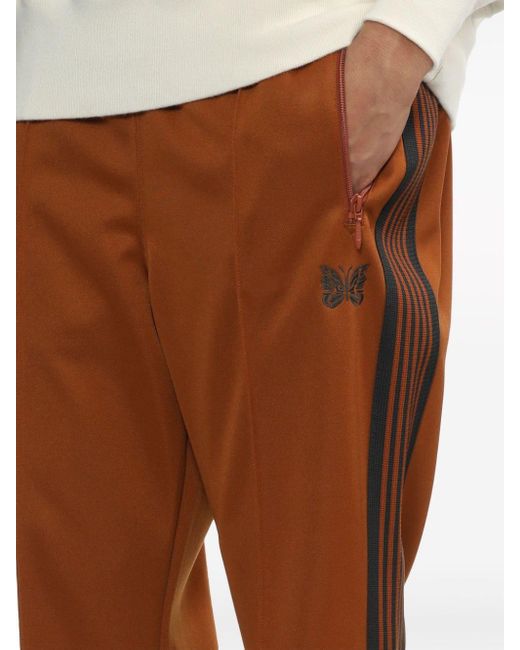 Pantaloni sportivi con ricamo di Needles in Brown da Uomo