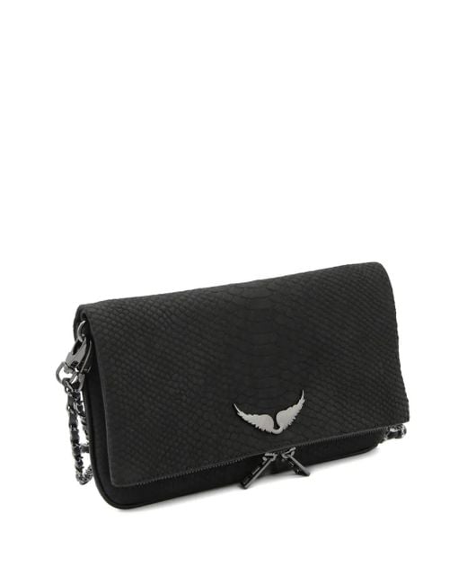 Zadig & Voltaire Schoudertas Met Slangen-Effect En Ketting in het Black