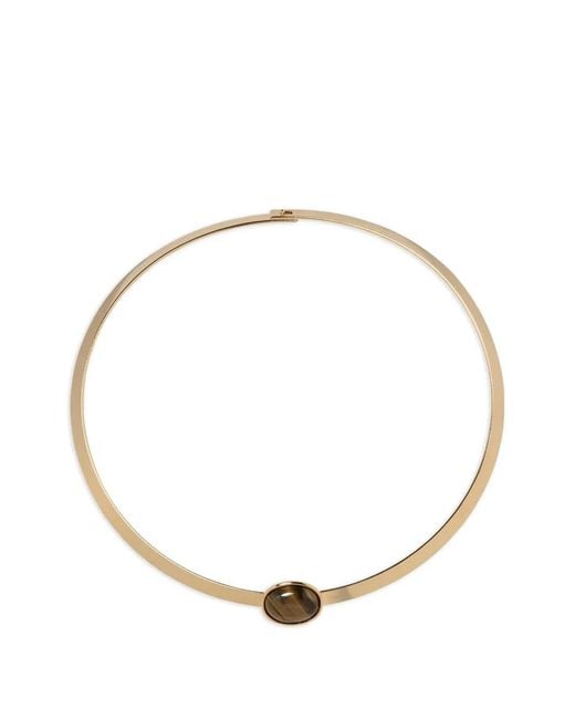 Jennifer Behr Metallic Elaine Tigers Eye Collar Necklace