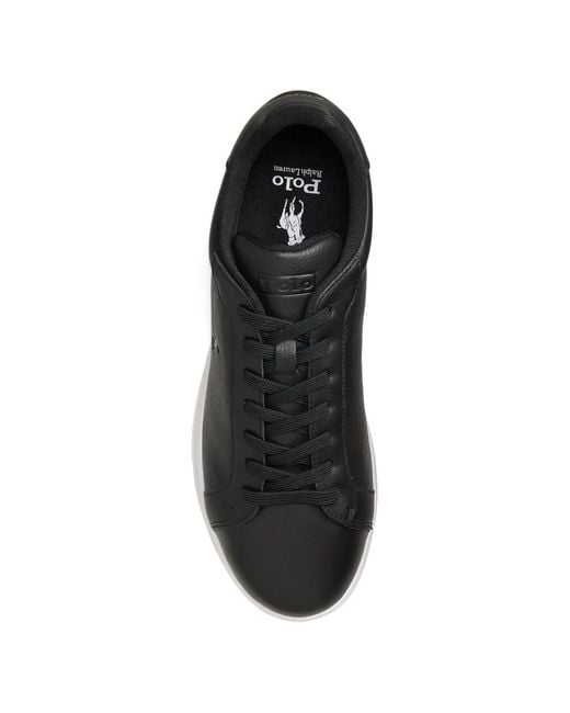 Polo Ralph Lauren Black Heritage Court Ii Leather Trainer for men
