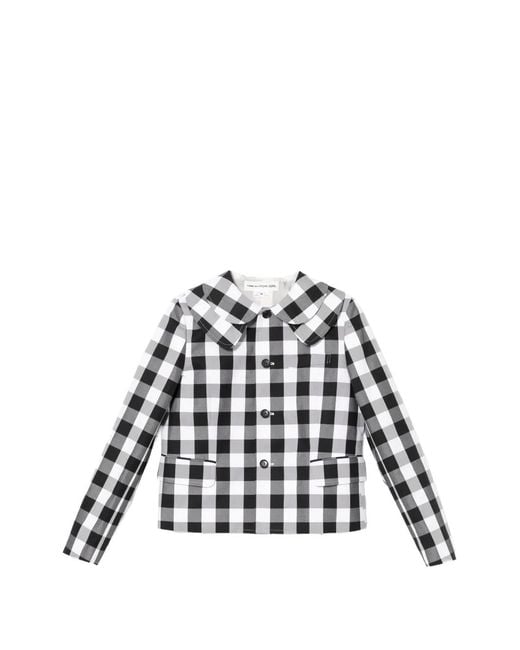 Comme des Garçons White Gingham Collared Jacket