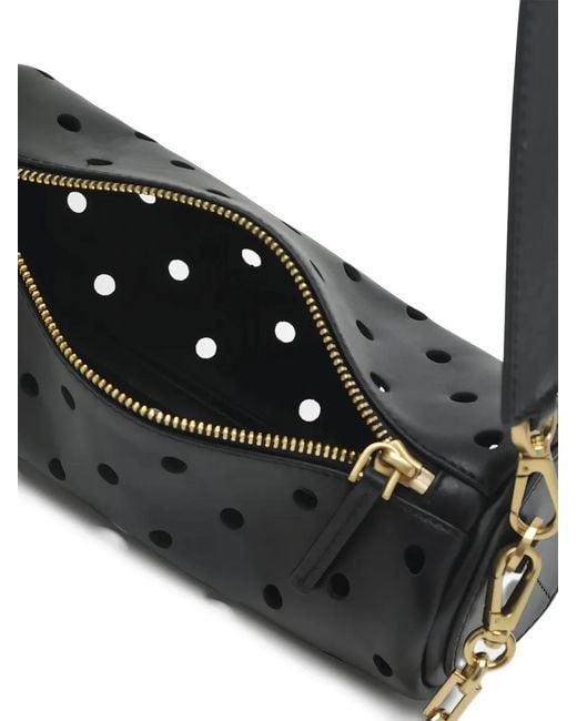 MANU Atelier Black Mini Cylinder Perforated Shoulder Bag
