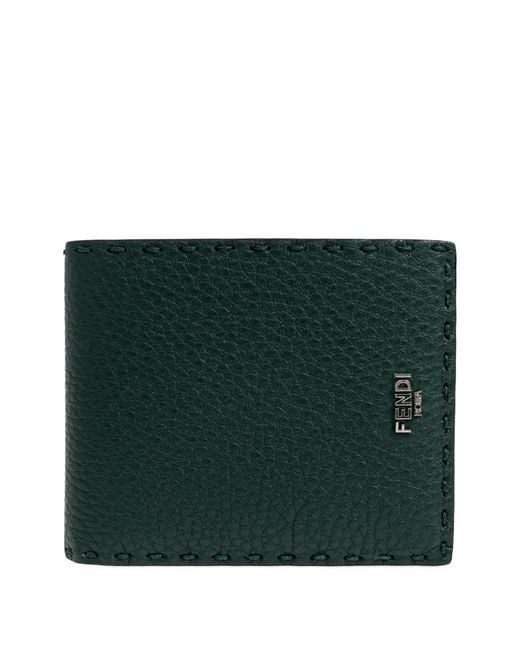 Fendi Green Selleria Leather Wallet for men