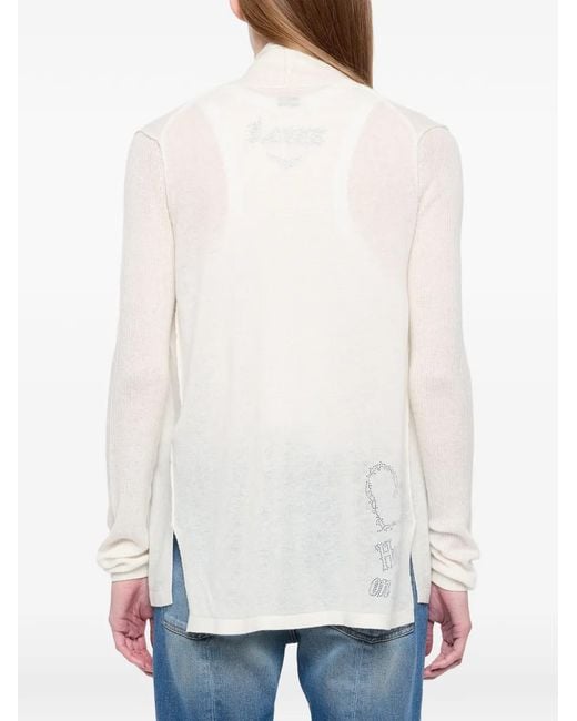Zadig & Voltaire White Robyn Cashmere Cardigan