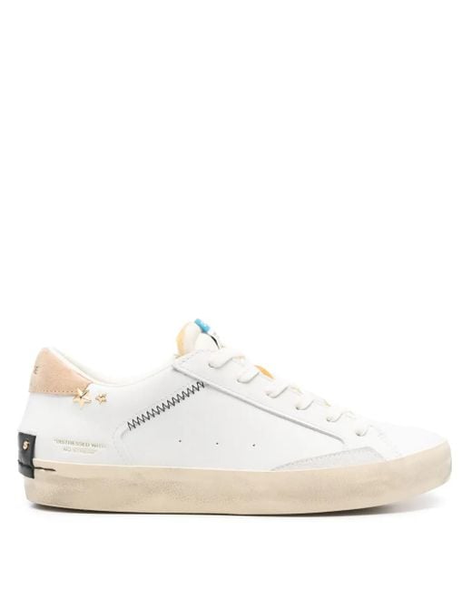 Crime London White Padded-Ankle Sneakers
