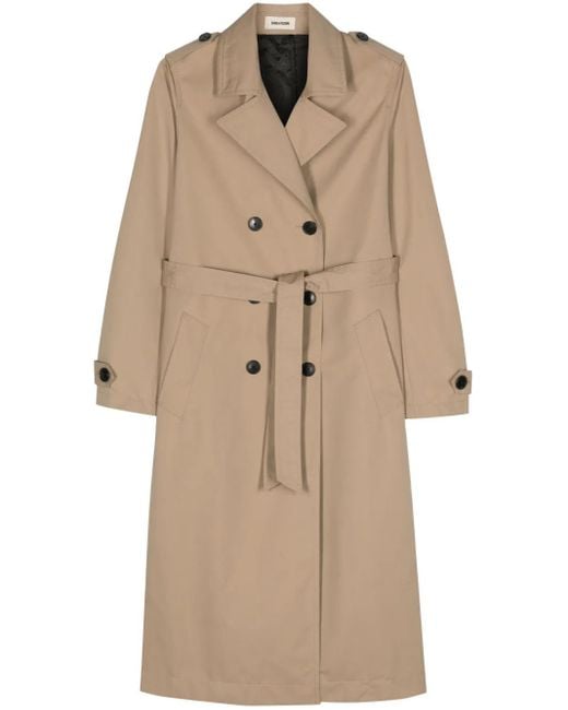 Zadig & Voltaire Natural Mandy Trench Maxi Coat
