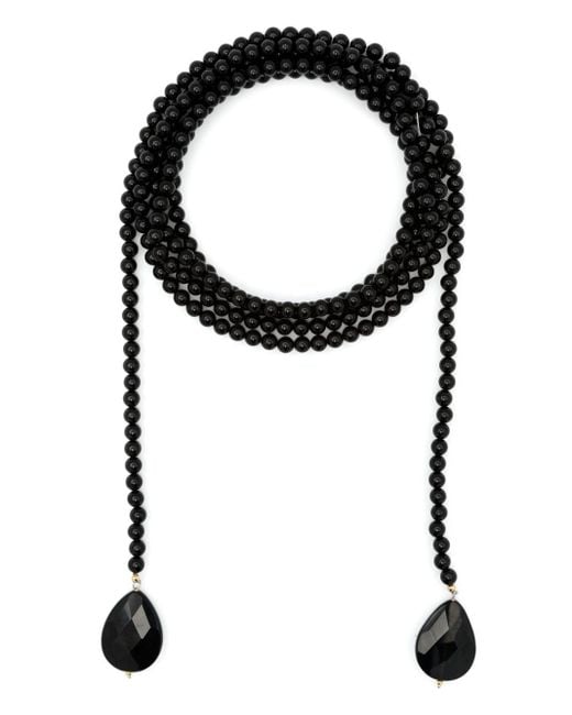 Atu Body Couture Black Bead-chain Wraparound Necklace