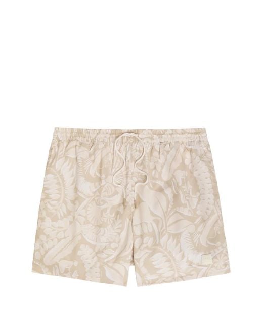 Boss Natural Swim Shorts With All-Over Print for men