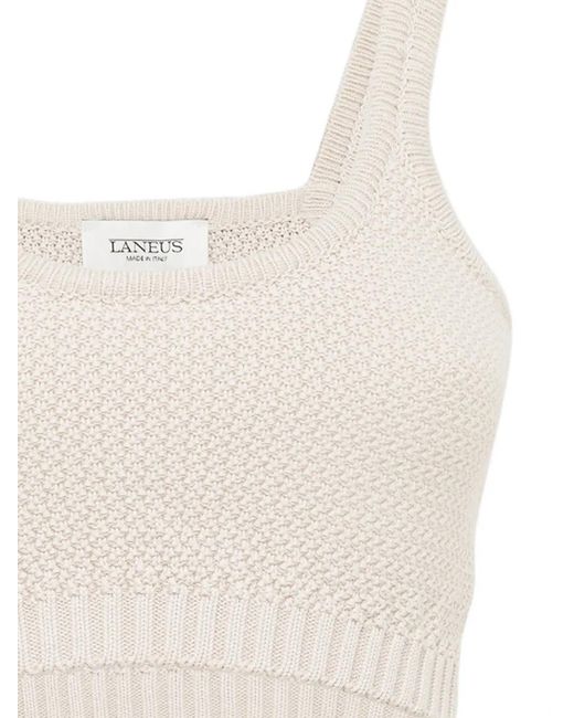 Laneus White Knitted Top