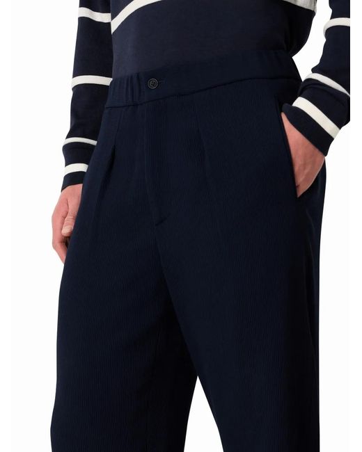 Giorgio Armani Blue Corduroy Tapered-Leg Trousers for men