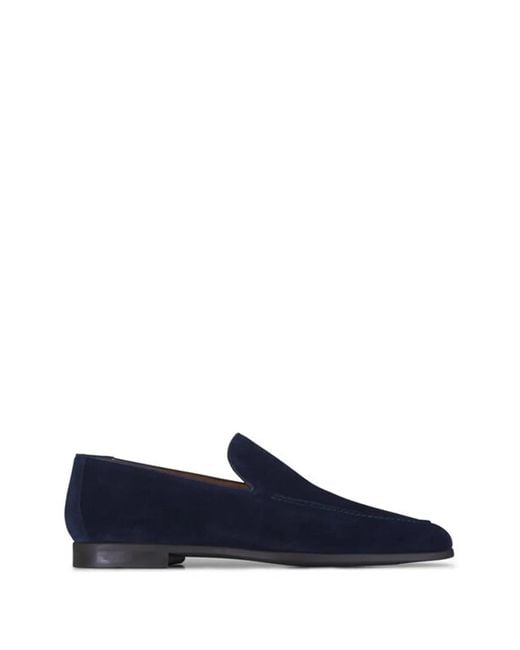 Magnanni Shoes Blue Suede Casual Loafers for men