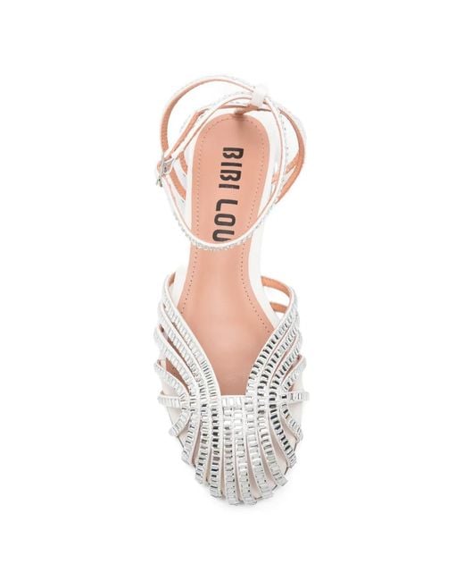 Bibi Lou White Crystal-Embellishment Sandals